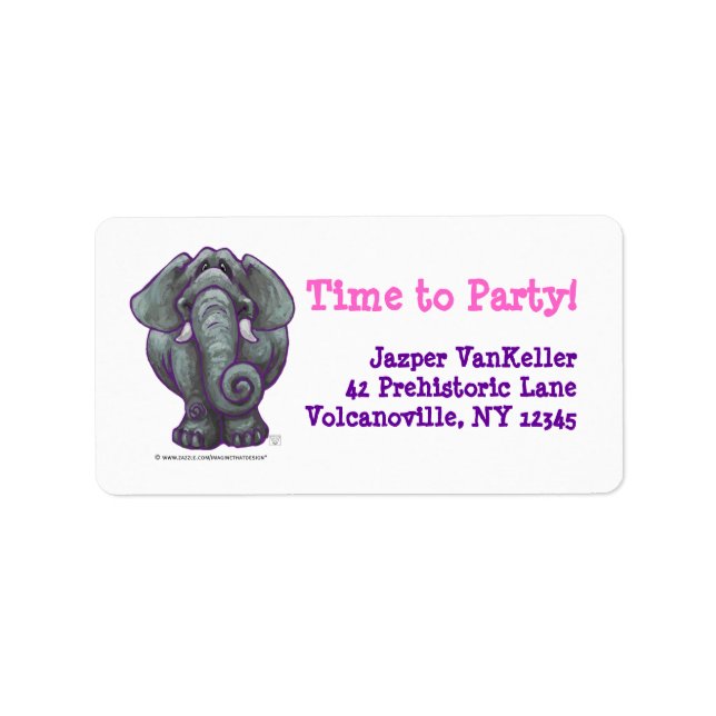 Elephant Party Centre Label (Front)
