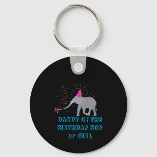 Elephant Partying Animal Birthday Daddy Girl Boy T Key Ring
