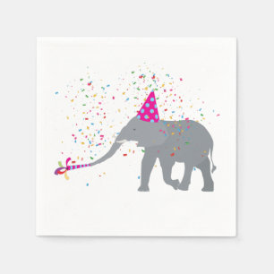 Elephant Partying - Animals Having a Party Napkin