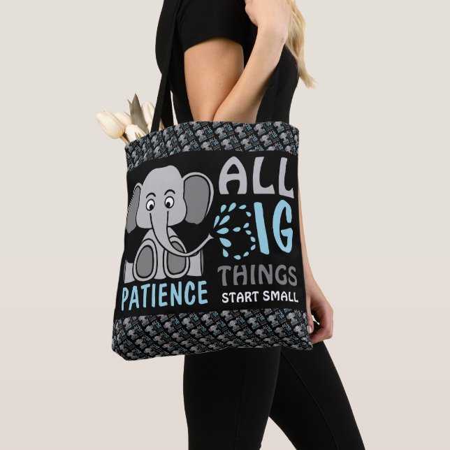 Elephant Patience Tote Bag (Close Up)