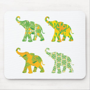 Elephant Pattern Art Print Unique Modern Mouse Mat