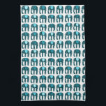 Elephant Pattern Blue Tea Towel<br><div class="desc">Decorate your kitchen with this cool towel. Makes a great housewarming,  birthday  or wedding gift! 
You can customise it and add text too.
Check my shop for lots more colours and patterns!</div>