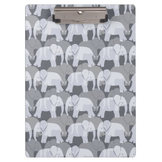 Elephant Pattern Clipboard - Grey