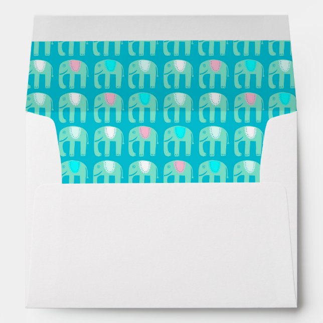 Elephant Pattern Cute Custom BABY SHOWER  Envelope (Back (Bottom))