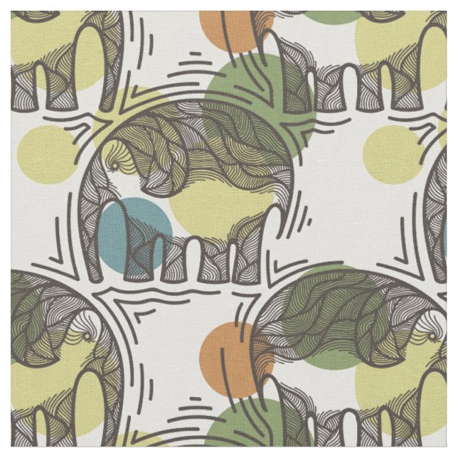 Elephant Pattern Fabric (Close Up)