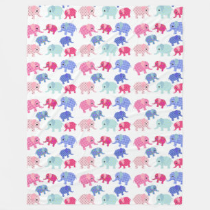 Elephant Pattern Fleece Blanket