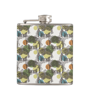 Elephant Pattern Hip Flask