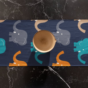 Elephant Pattern Long Table Runner