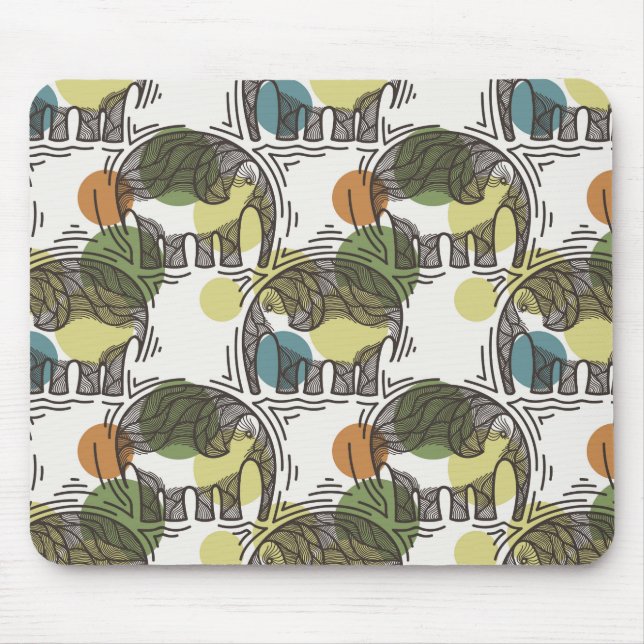 Elephant Pattern Mouse Mat (Front)