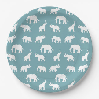 Elephant Pattern Paper Plate – Customizable
