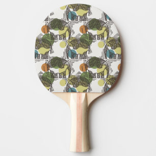 Elephant Pattern Ping Pong Paddle
