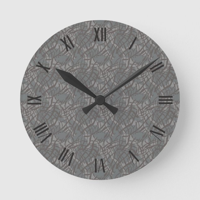 Elephant Pattern Round Clock (Front)