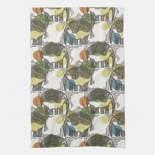Elephant Pattern Tea Towel