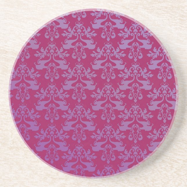 Elephant patterned purple/regal red coaster (Front)