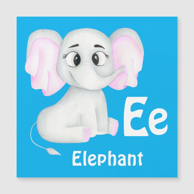 Elephant personalise ABC: Letter E - Add Your Name (Front)