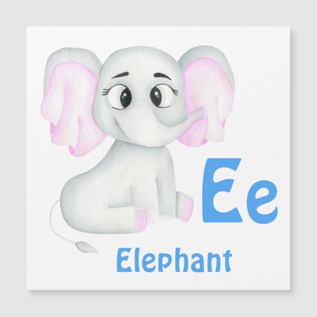Elephant personalise ABC: Letter E - Add Your Name (Front)