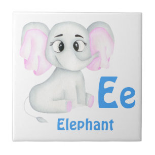 Elephant personalise ABC: Letter E - Add Your Name Tile