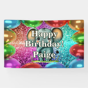 Elephant Personalised character birthday banner