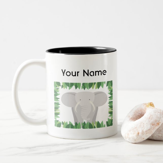 Elephant Personalised Mug (With Donut)