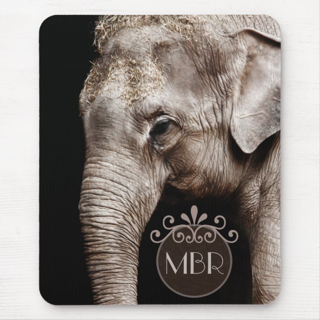 Elephant Photo Image Mouse Mat (Front)