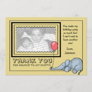 Elephant Photo Thank You Card