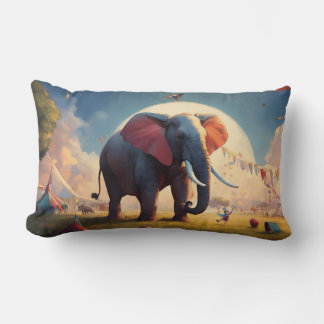 "Elephant Pillow, Baby Gift, Young Man" Lumbar Cushion
