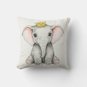 Elephant pillow with crown
