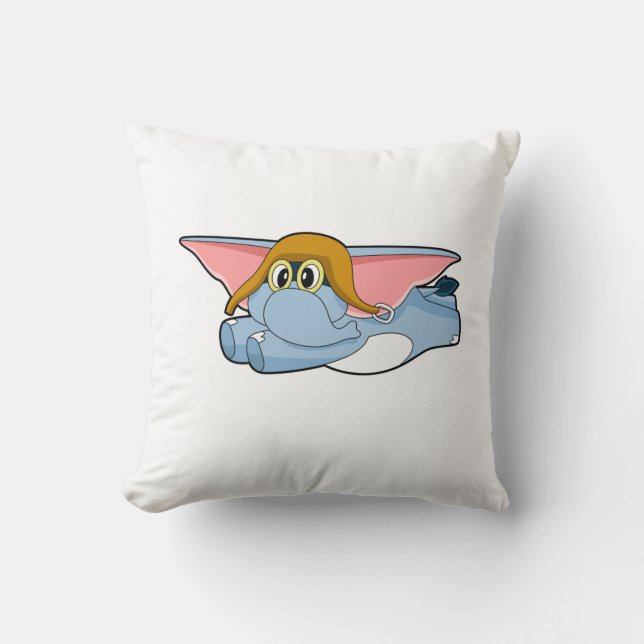 Elephant Pilot Pilot hat Cushion (Front)