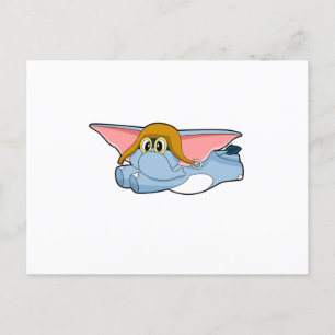 Elephant Pilot Pilot hat Postcard