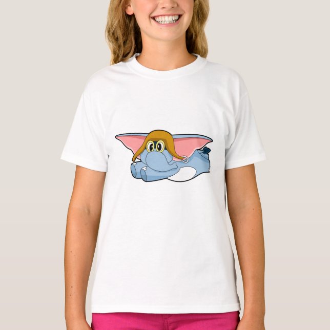 Elephant Pilot Pilot hat T-Shirt (Front)