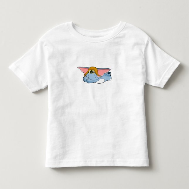Elephant Pilot Pilot hat Toddler T-Shirt (Front)