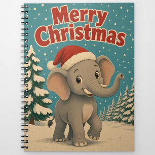 Elephant Pine Grove Animal Christmas Notebook