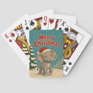 Elephant Pine Grove Animal Christmas Playing Cards
