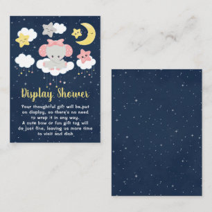 Elephant Pink and Navy Display Baby Shower Enclosure Card