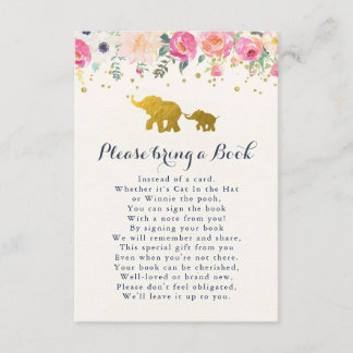 Elephant Pink Bring A Book Card
