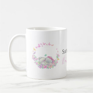 elephant pink butterflies Coffee Mug