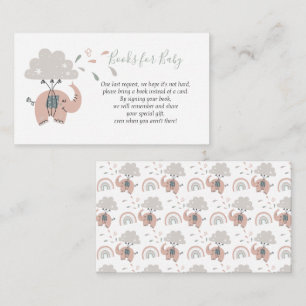 Elephant Pink Cute Girl's Books for Baby Enclosure Card