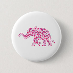Elephant-Pink-Hearts (1) 6 Cm Round Badge