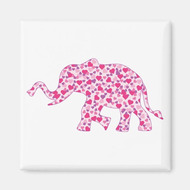 Elephant-Pink-Hearts (1) Magnet (Front)