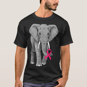Elephant Pink Ribbon Breast Cancer Awareness T-Shirt