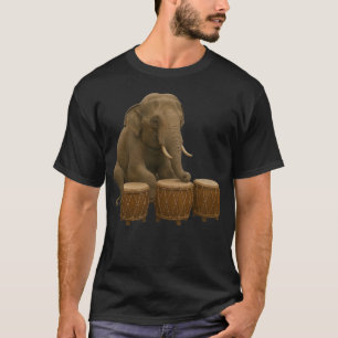 Elephant Playing Drums Drummer T-Shirt
