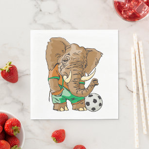 Elephant Playing Football Napkin