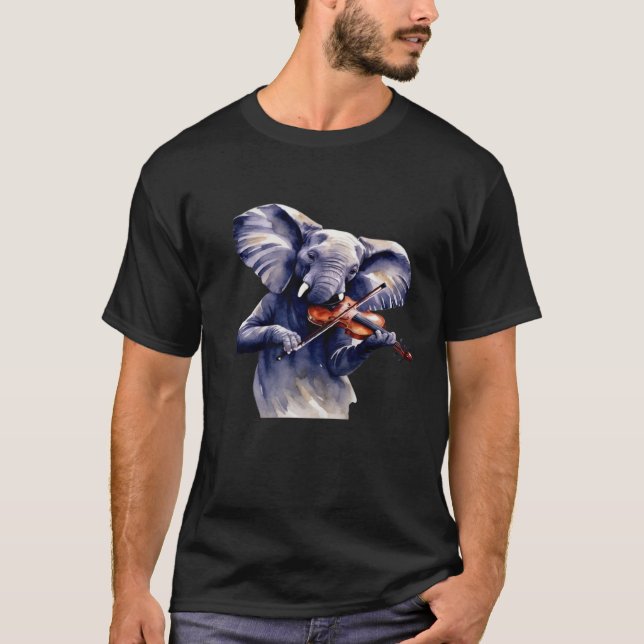 Elephant Playing Guitar T-Shirt (Front)