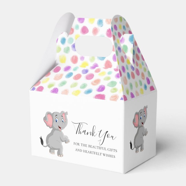 Elephant Poker Dots Favour Box (Back Side)