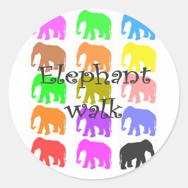 Elephant PopArt Gifts Classic Round Sticker (Front)