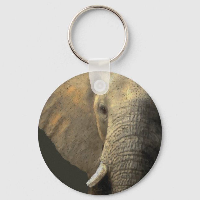 Elephant Portrait Key Ring (Front)