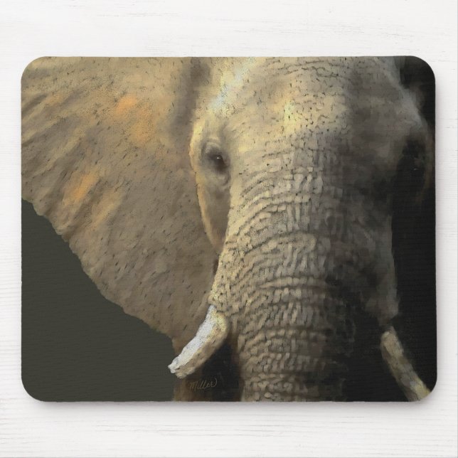 Elephant Portrait Mouse Mat (Front)