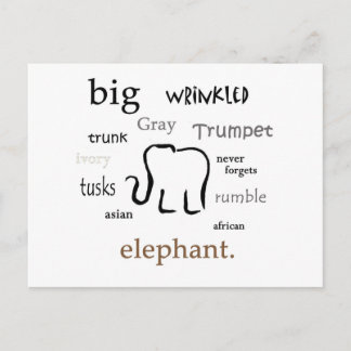 elephant postcard