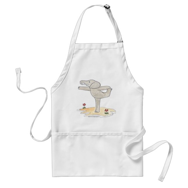 Elephant Practicing Yoga Dancer's pose Standard Apron (Front)