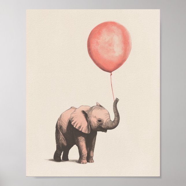 Elephant Print | Baby Elephant Art | Nursery  (Front)